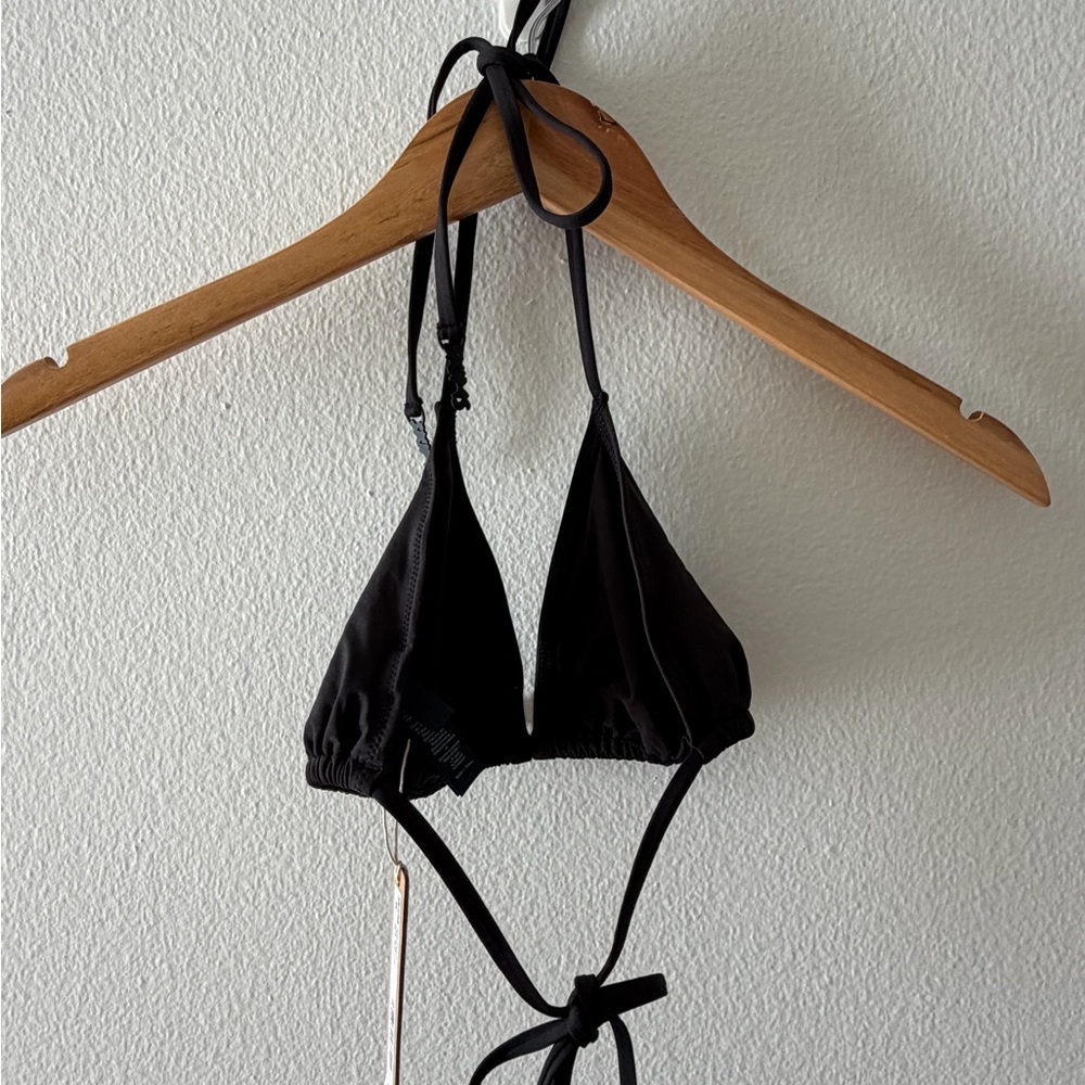 SKIMS Black Triangle Bikini Top